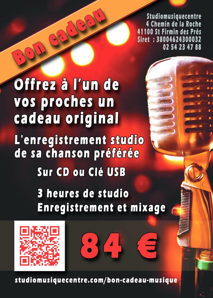 BON CADEAU ENREGISTREMENT STUDIO – Studio Musique Centre