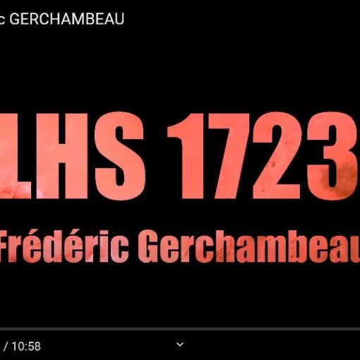 Image présentation clip vidéo LHS 1723 : Réalisation montage JL ANGER / Musique Frédéric Gerchambeau / A travers le titre on aperçoit la planete de type Mars