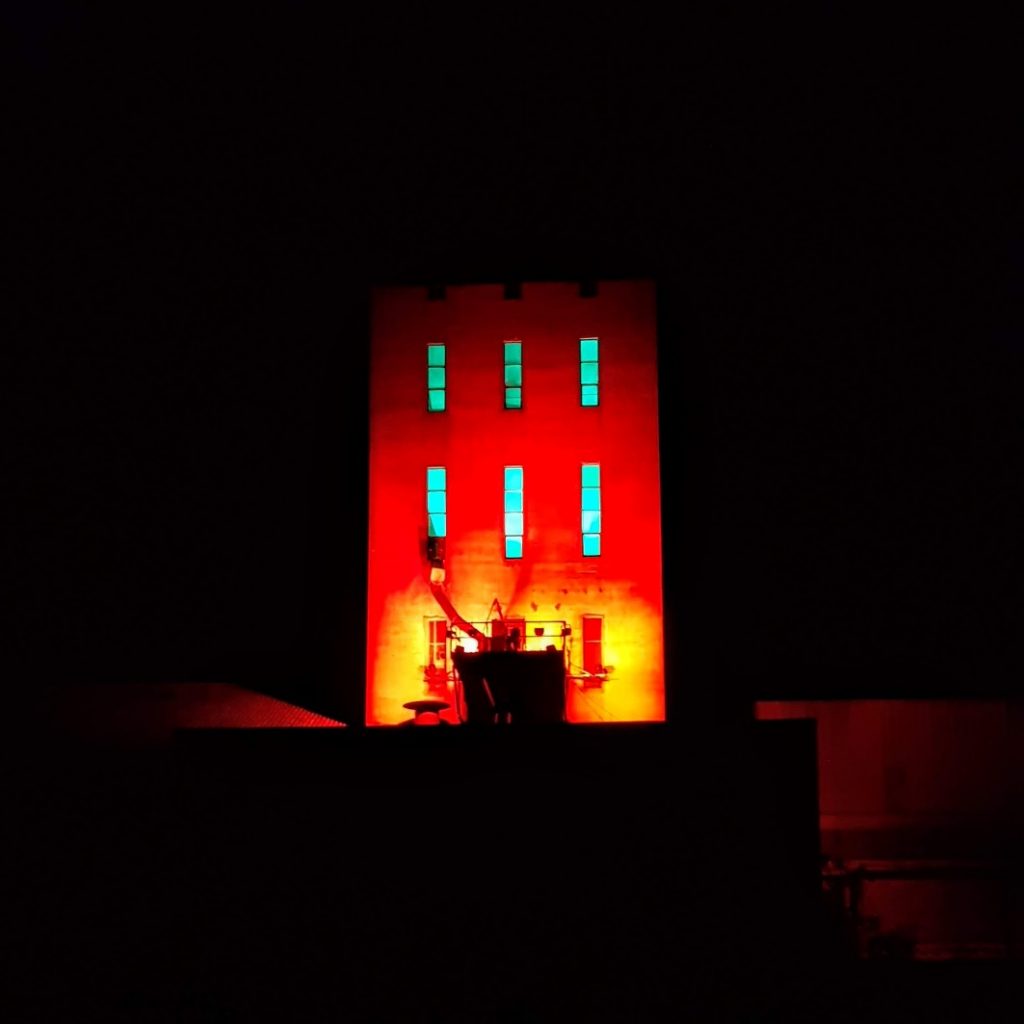 Mise en lumière Silobalies 2019 façade orange
